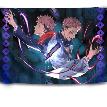 咒术回战墙上挂布网红ins动漫五条悟虎杖悠仁挂布卧室装饰直播背景布