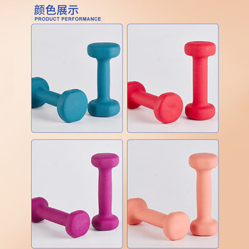 铠锐女士家用健身锻炼臂肌小哑铃磨砂防滑环保哑铃烟波蓝5KG*2支