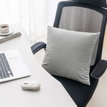 京东京造棉花糖抱枕 超柔棉棉绒沙发床头客厅办公室腰靠枕垫 灰色45x45cm