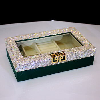 华为(huawei)家居同款镶钻首饰盒戒指项链吊坠手镯珠宝金银首饰收纳盒