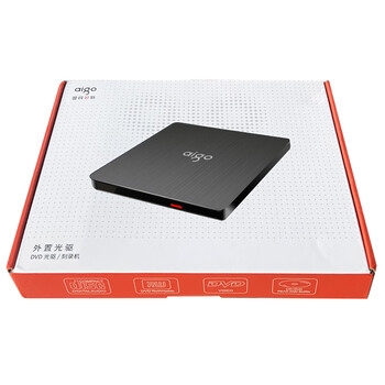 爱国者（aigo）8倍速 USB外置光驱 DVD外置刻录机 移动光驱 外接光驱 笔记本电脑便携光驱外置读刻一体黑色 G200