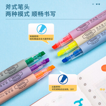 得力(deli)S624荧光笔套装彩色记号笔作业标记笔重点标记笔 (单位： 3盒装）（混色6色）