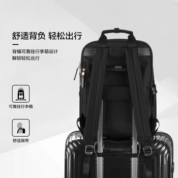 新秀丽（Samsonite）商务通勤双肩包电脑包15.6英寸女背包大容量大开口NO0 礼物