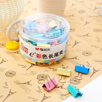 晨光25mm彩色长尾夹 金属票据夹 Eplus系列办公燕尾夹48只/筒 5筒装 ABS92741 晨光25mm彩色长尾夹 金属票据夹 Eplus系列办公燕尾夹48只/筒 5筒装 ABS92741