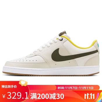 耐克板鞋男缓震courtvision运动鞋秋冬fv3630131白卡其45540