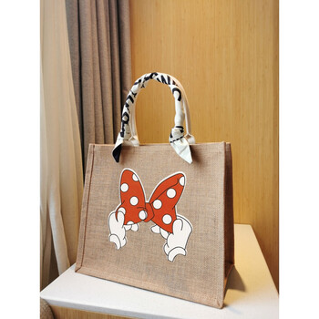 君吻  七宝阁麻布袋diy麻袋改造定制手绘包环保手提袋帆布包便当 红色