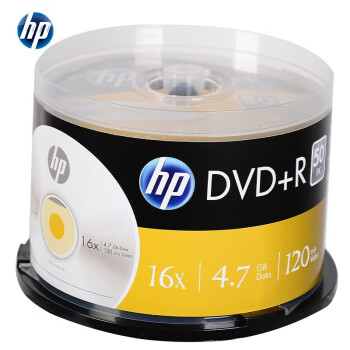 惠普（HP）DVD+R 光盘 刻录盘 空白光盘 16速4.7GB 办公系列 桶装50片