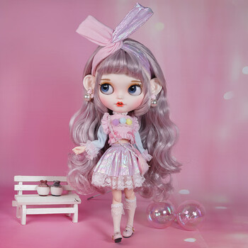 洋娃娃玩具送儿童送女朋友生日圣诞节礼物 喷妆小兔牙梦幻粉混色头发
