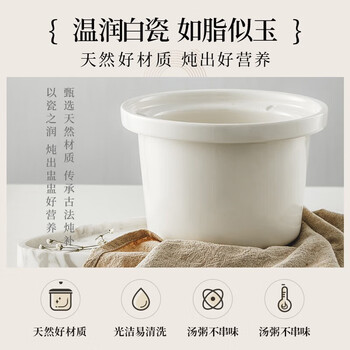 小熊（Bear）电炖锅电炖盅婴儿辅食锅煮粥锅煮粥神器紫砂锅燕窝炖锅白瓷炖锅 DDG-E15K2