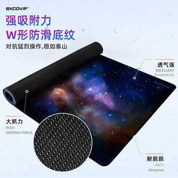 宜适酷（EXCO）星球家园鼠标垫大号700*300mm笔记本电脑办公游戏鼠标垫可爱卡通动漫键盘锁边电竞书桌垫0052