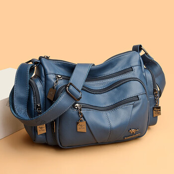 酷奇袋鼠kuqidaishu女包真牛皮单肩斜挎包女夏季新款中老年妈妈单多层