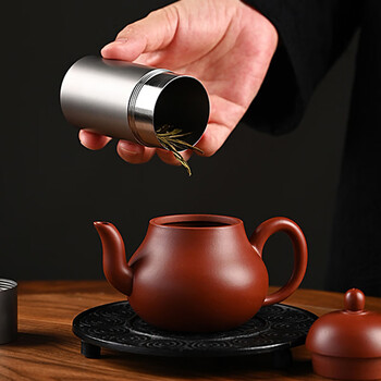 金镶玉 茶叶收纳盒罐 金属便捷小号茶叶密封罐子 纯钛磨砂茶叶罐