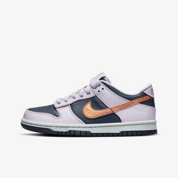 耐克 (nike)女鞋dunk low gs copper swoosh 藍紫 低幫休閒板鞋 35.