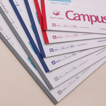 国誉(KOKUYO)进口smart Campus无线装订本笔记本子记事本 7mm点线×30行B5/30页灰1本NO-GS3CWAT-M