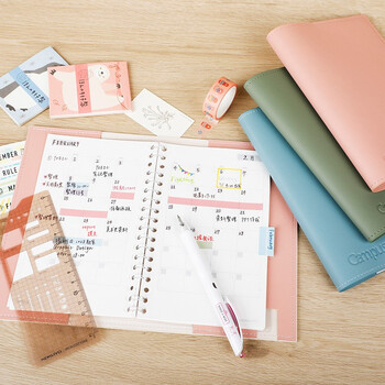 国誉(KOKUYO)B6手账笔记本子Campus MO活页手帐本配件·模板尺 日程款 WCN-CDTYS02