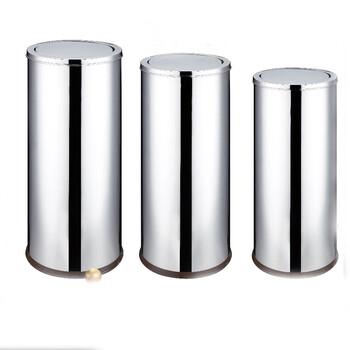 南北客不锈钢垃圾桶立式圆形座地果皮桶 50*85