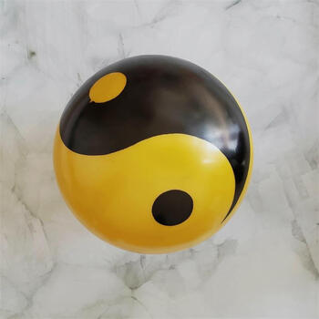 水性柔力太极球空心可加水调节重量软性健身球武术推手手转球 黄色