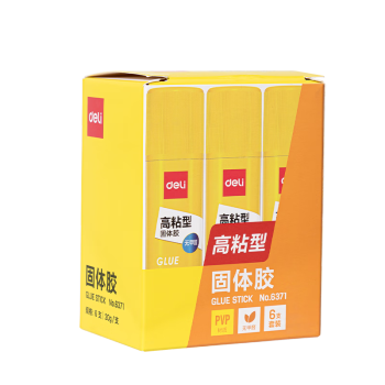 得力（deli）【超级爆款】20g高粘度PVP固体胶水 无甲醛快干耐用胶棒 强力粘接 学生文具 6支装 办公用品 6371