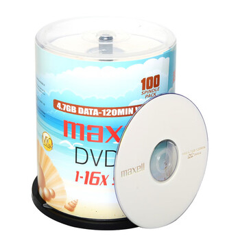 麦克赛尔（Maxell）DVD-R光盘 刻录盘 空白光盘 光碟  M2系列16速4.7G 珍珠白桶装100片
