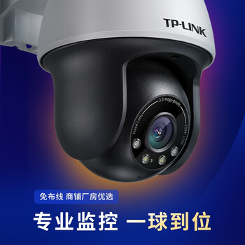 TP-LINK300万超清球机日夜全彩 室外防水PoE摄像头360°全景网络摄像机声光报警手机远程 TL-IPC633P-A4