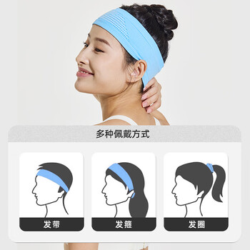 耐力克斯（NAILEKESI N）运动发带男女跑步头巾吸汗头带透气束发戴箍健身瑜伽止汗带爵士黑