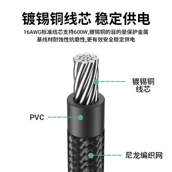 科乐浦（KELEPU）12VHPWR显卡电源线延长线 双8Pin转16Pin(2*8P转12+4P) 适用于12+4Pin接口显卡 黑色 34cm