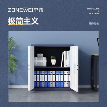 中伟（ZHONGWEI）保密柜文件铁皮柜办公资料保险柜钢制防盗柜智能指纹锁蓝白框单节