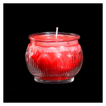 窝居坊酥油灯平口莲花酥油蜡烛供佛灯家用寺庙植物酥油长明灯红色单颗