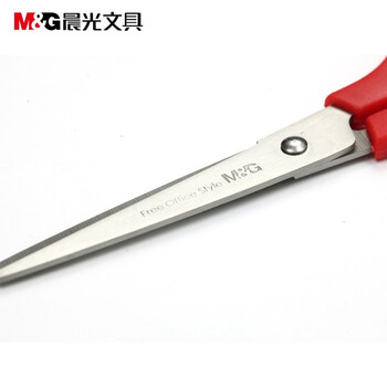 晨光(M&G)170mm办公剪刀 学生手工剪纸刀家用剪子 颜色随机 6把装ASS91307
