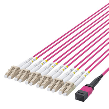 HAILE海乐 多模万兆MPO-LC12芯 40G转10G/100G转25G多模万兆OM4 MPO分支光纤线 20米 MPO-MTA12-LC-20M