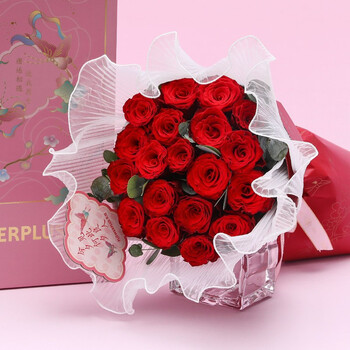 Flowerplus花加七夕节 长相思 系列玫瑰主题花束情侣礼物同城速递 长相思 19枝红玫瑰8月14日收花 图片价格品牌报价 京东