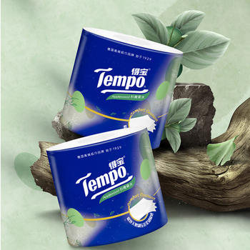 得宝（TEMPO）一博同款 卷纸 杉青果木味4层160g*16卷卫生纸 纸巾 有芯卷筒纸