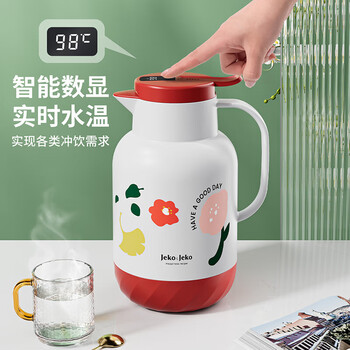JEKO&JEKO保温壶家用大容量暖水壶热水瓶宿舍开水瓶数显佩立肯1.6L花间蝶舞