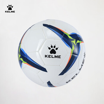 卡尔美（KELME）机缝足球训练比赛青训用球成人标准5号球 白彩蓝  5号