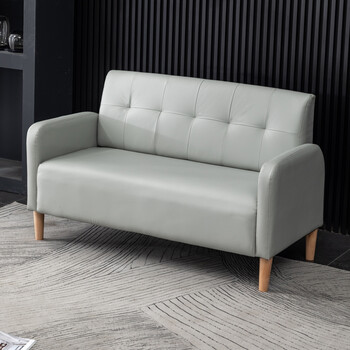 沙发户型客厅简易双人三人出租屋卧室公寓服装店商铺浅灰色防水防污皮