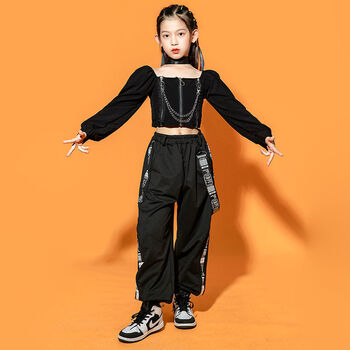 诗迪仕新品爵士舞服装女儿童女童露脐爵士舞服装儿童架子鼓演出服女孩