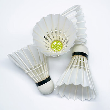 超牌牌浅绿超羽毛球训练耐打比赛鹅毛复合双拼12只装76速