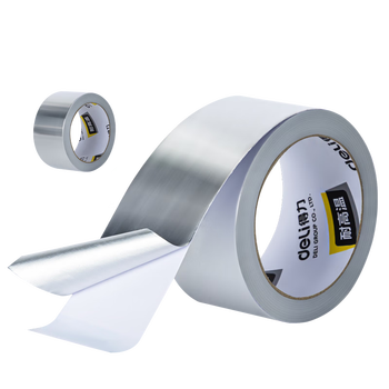 得力(deli)铝箔胶带 加厚耐高温抗老化 管道隔热密封 厨房灶台防水防油 48mm*20m 银色1卷 30520
