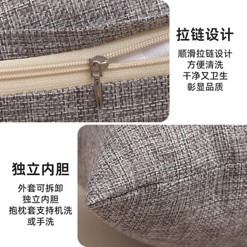 洁丽雅抱枕 纯色抱枕 办公室腰靠枕床头汽车靠背可拆洗45*45cm 紫