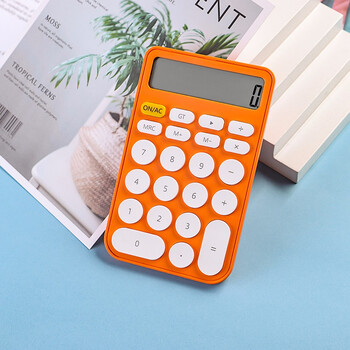 天色 糖果色简约计算器 12位大屏时尚桌面计算机平板便携 办公用品 TS-1721 竹青绿