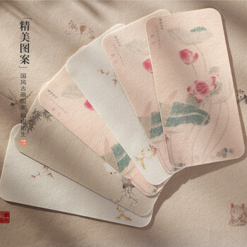 梅林笔庄羊毛毡垫臂垫臂搁书法书画专用手臂防脏垫创意彩绘手枕砚台垫练毛笔字垫书法垫蒲塘秋艳图小毛毡