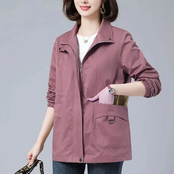 戎诺大码风衣女200斤中长款秋季穿搭女大学生妈妈外套女宽松休闲百搭