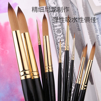 温莎牛顿【弗洛伊德同品牌】尼龙毛水粉画笔专业水粉颜料画笔勾线笔进阶画家专用水粉画笔6支套