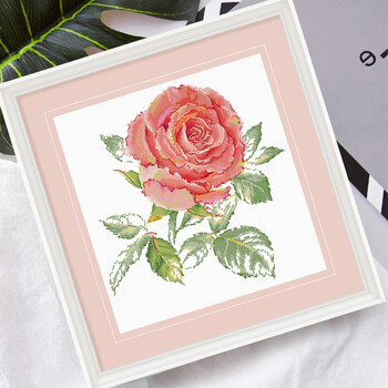 春天十字绣客厅自己绣植物花卉玫瑰花小件2021新款线绣手工卧室玄关
