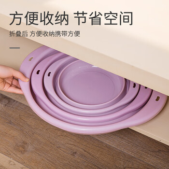 HOUYA洗脸盆可折叠大号35CM中号28CM2只装便携学生宿舍家用洗脚洗衣盆