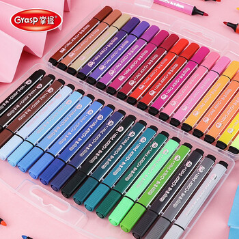 掌握(GRASP)24色三角杆水彩笔儿童可水洗大容量涂鸦画笔欧盟认证水彩绘画笔套装ZW-204-24水彩笔 掌握(GRASP)24色三角杆水彩笔儿童可水洗大容量涂鸦画笔欧盟认证水彩绘画笔套装ZW-204-24水彩笔