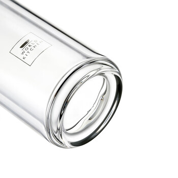 WORLD KITCHEN 康宁玻璃杯280ml黑 304精钢茶漏 高硼硅玻璃 WK-BLB280/KZ/BK