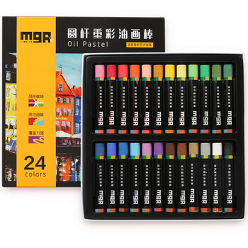 晨光（M&G）文具24色圆杆重彩油画棒专业美术油性色粉棒儿童初学者彩绘油彩棒绘画91134HX生日开学礼物