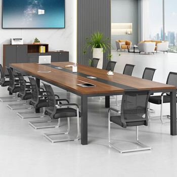 遇造会议桌长桌接待洽谈桌简约培训办公桌长条桌 2.4米会议桌
