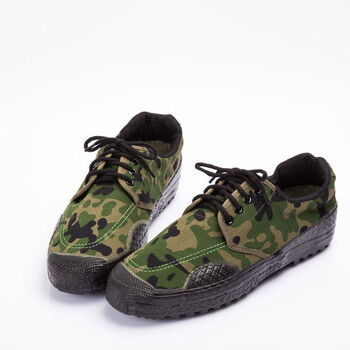迷彩胶鞋 解放鞋作训鞋男女式低帮迷彩劳保耐磨橡胶复古厚底民工鞋